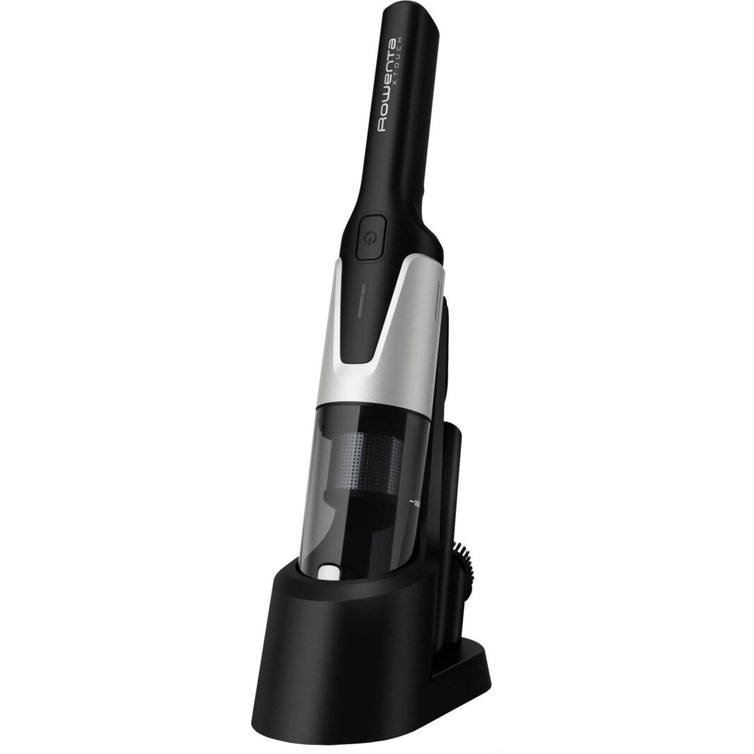 Aspirator de mana Rowenta X-Touch AC9736WO, autonomie 10 min, 2 accesorii, recipient 200 ml, gri & alb