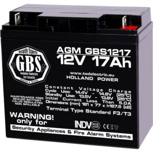 Acumulator pentru sisteme de alarma AGM TED GBS GBS002679, 12 V, 17 Ah, F3 Acumulator pentru sisteme de alarma AGM TED GBS GBS002679, 12 V, 17 Ah, F3