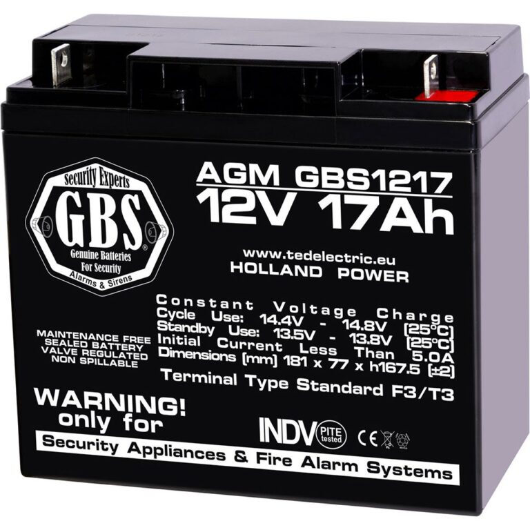 Acumulator pentru sisteme de alarma AGM TED GBS GBS002679, 12 V, 17 Ah, F3