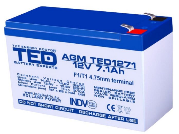 Acumulator centrala de alarma 12V PL7A, ACC7AH