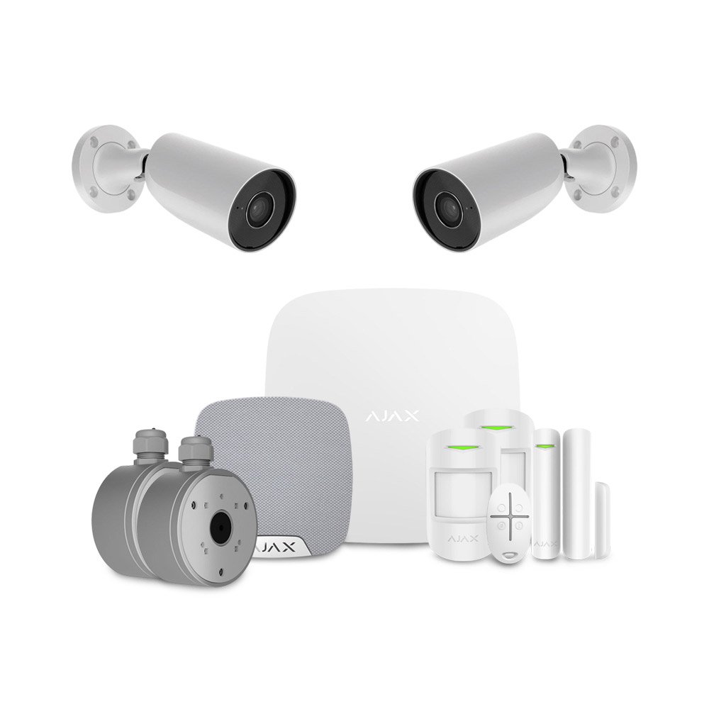 Sistem alarma wireless si camere exterior IP Ajax CCTV Intrusion Security, 2 camere, 8 MP, 2.8 mm, IR 35 m, microfon, slot card, detectie om/vehicul/animal prin AI, pet immunity, 868 MHz, buton de panica Sistem alarma wireless si camere exterior IP Ajax CCTV Intrusion Security, 2 camere, 8 MP, 2.8 mm, IR 35 m, microfon, slot card, detectie om/vehicul/animal prin AI, pet immunity, 868 MHz, buton de panica