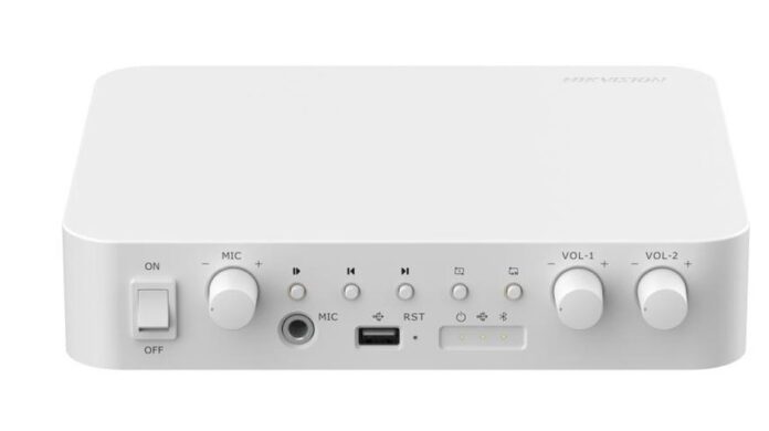 Amplificator cu mixer IP Hikvision DS-QAE1A80G1-VB, 2 zone, 80W, USB/Bluetooth/RCA, intrare microfon, Alarma Amplificator cu mixer IP Hikvision DS-QAE1A80G1-VB, 2 zone, 80W, USB/Bluetooth/RCA, intrare microfon, Alarma