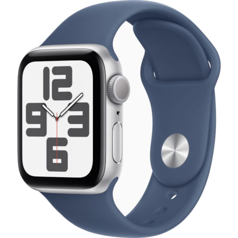 Apple Watch SE2 2024, GPS, 40mm, Silver Aluminium Case, Denim Sport Band, S/M