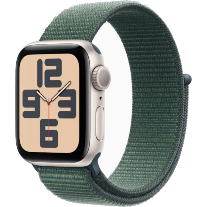 Apple Watch SE2 2024, GPS, 40mm, Starlight Aluminium Case, Lake Green Sport Loop Apple Watch SE2 2024, GPS, 40mm, Starlight Aluminium Case, Lake Green Sport Loop