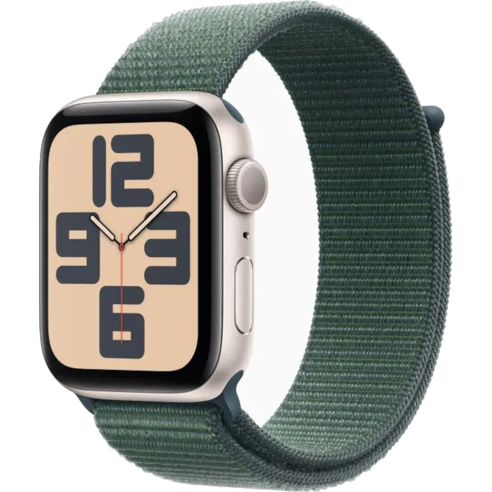 Apple Watch SE2 2024, GPS, 44mm, Starlight Aluminium Case, Lake Green Sport Loop Apple Watch SE2 2024, GPS, 44mm, Starlight Aluminium Case, Lake Green Sport Loop