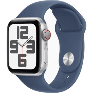 Apple Watch SE2 2024, GPS, Cellular, 40mm, Silver Aluminium Case, Denim Sport Band, Marime M/L Apple Watch SE2 2024, GPS, Cellular, 40mm, Silver Aluminium Case, Denim Sport Band, Marime M/L