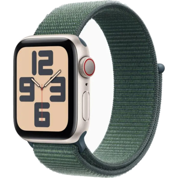 Apple Watch SE2 2024, GPS, Cellular, 40mm, Starlight Aluminium Case, Lake Green Sport Loop