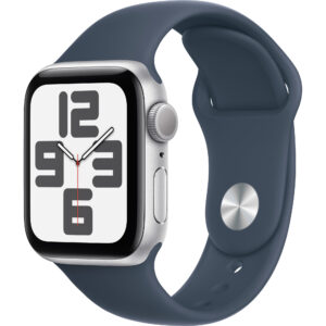 Apple Watch SE2 2023, GPS, 40 mm, Silver Aluminium Case, Storm Blue Sport Band, M/L Apple Watch SE2 2023, GPS, 40 mm, Silver Aluminium Case, Storm Blue Sport Band, M/L