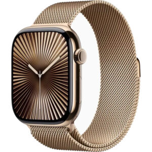 Apple Watch Seria 10, GPS + Cellular, 42 mm, Gold Titanium Case, Gold Milanese Loop Apple Watch Seria 10, GPS + Cellular, 42 mm, Gold Titanium Case, Gold Milanese Loop