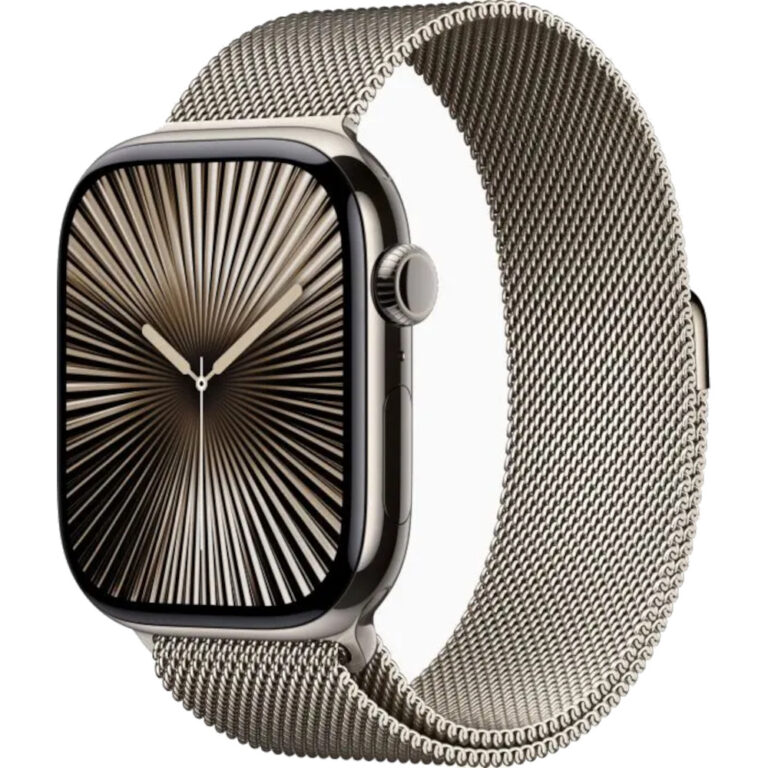 Apple Watch Seria 10, GPS + Cellular, 46 mm, Gold Titanium Case, Gold Milanese Loop, M/L