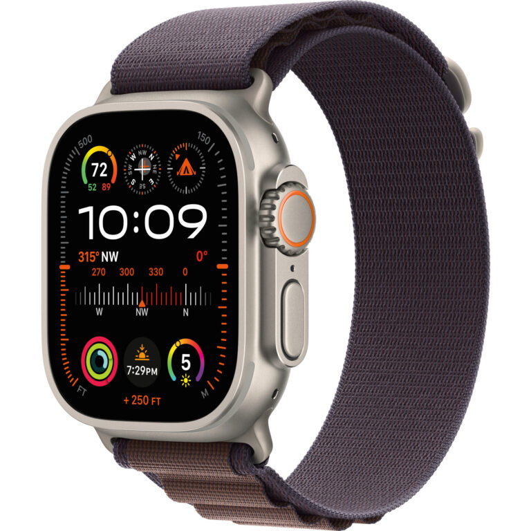 Apple Watch Ultra 2 Cellular 49mm Titanium Case, Olive Alpine Loop, Medium