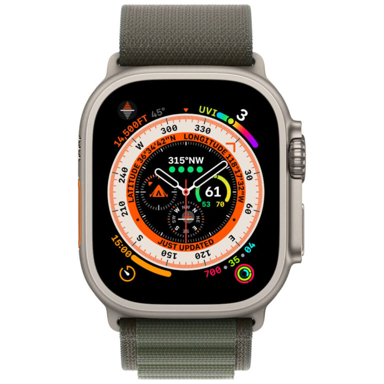 Apple Watch Ultra, GPS, Cellular, 49mm, Titanium Case, Starlight Alpine Loop, Medium