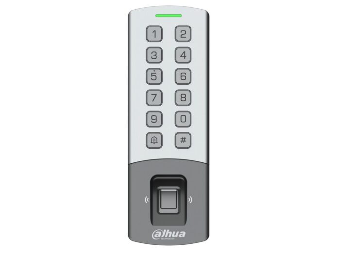 Cititor de proximitate standalone Dahua ASI1212M-DW, Wi-Fi, amprenta, carduri 125kHz, parola, 10.000 utilizatori, RS-485 Wiegand, IP65, IK08