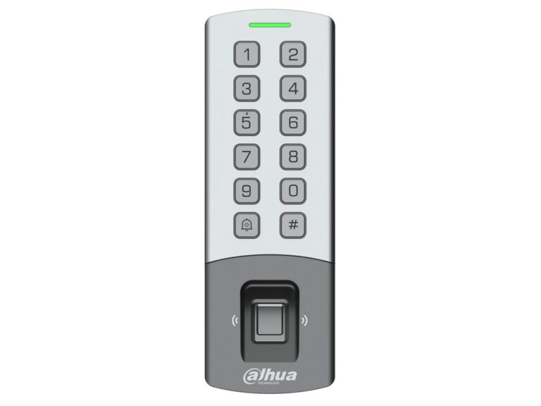 Cititor de proximitate standalone Dahua ASI1212M-DW, Wi-Fi, amprenta, carduri 125kHz, parola, 10.000 utilizatori, RS-485 Wiegand, IP65, IK08
