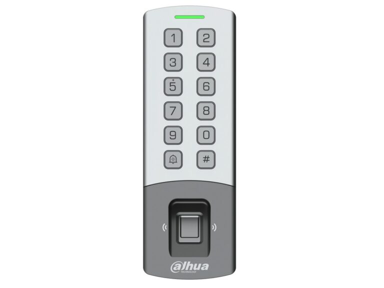 Cititor de proximitate standalone Dahua ASI1212M-P, card 13.56MHz, parola, amprenta, 10.000 utilizatori, RS-485 Wiegand, PoE, IP65, IK08