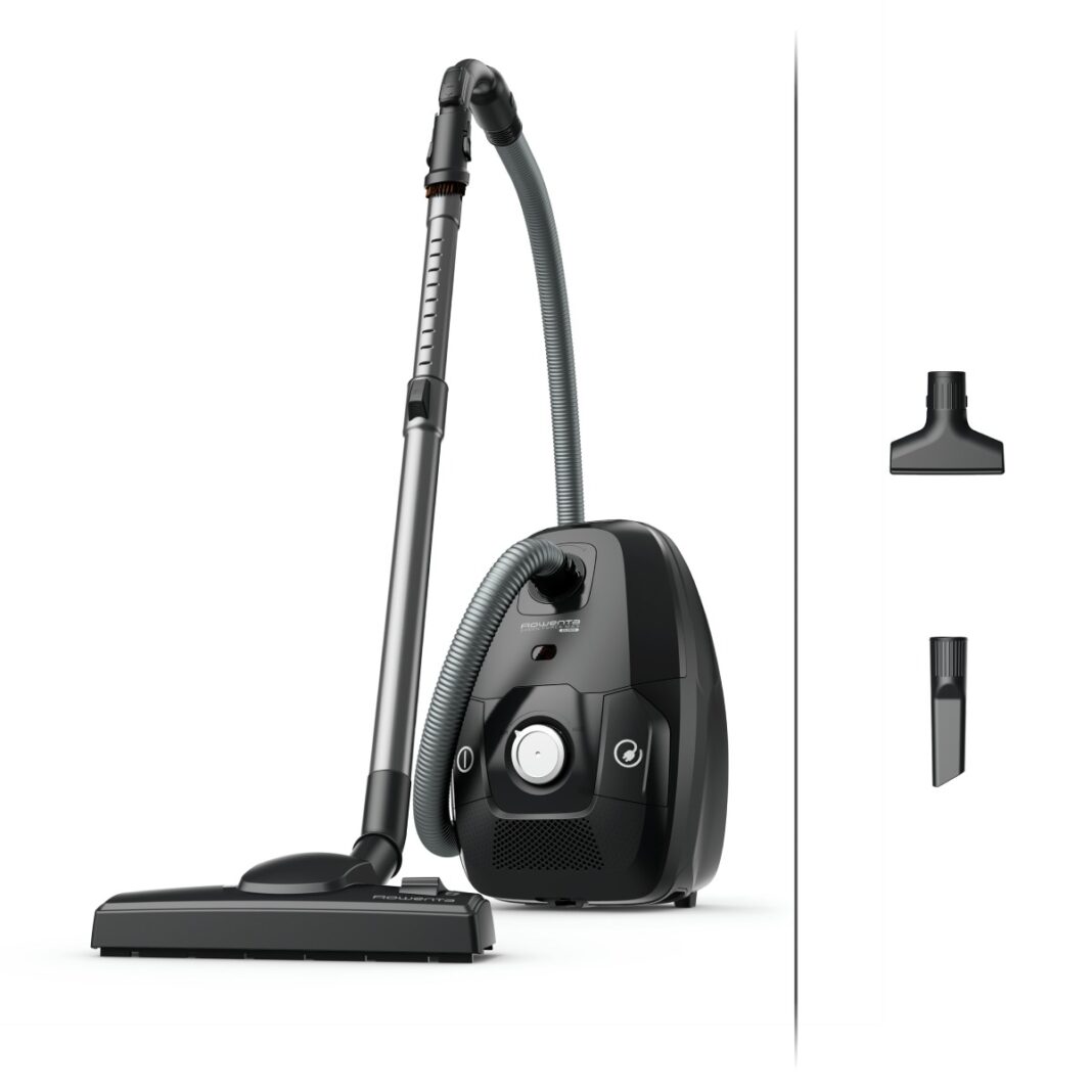 Aspirator cu sac Rowenta Green Force Max Silence RO6136EA  750 W  70% plastic reciclat  3 niveluri de filtrare  sac Hygiene+  Negru/argintiu 