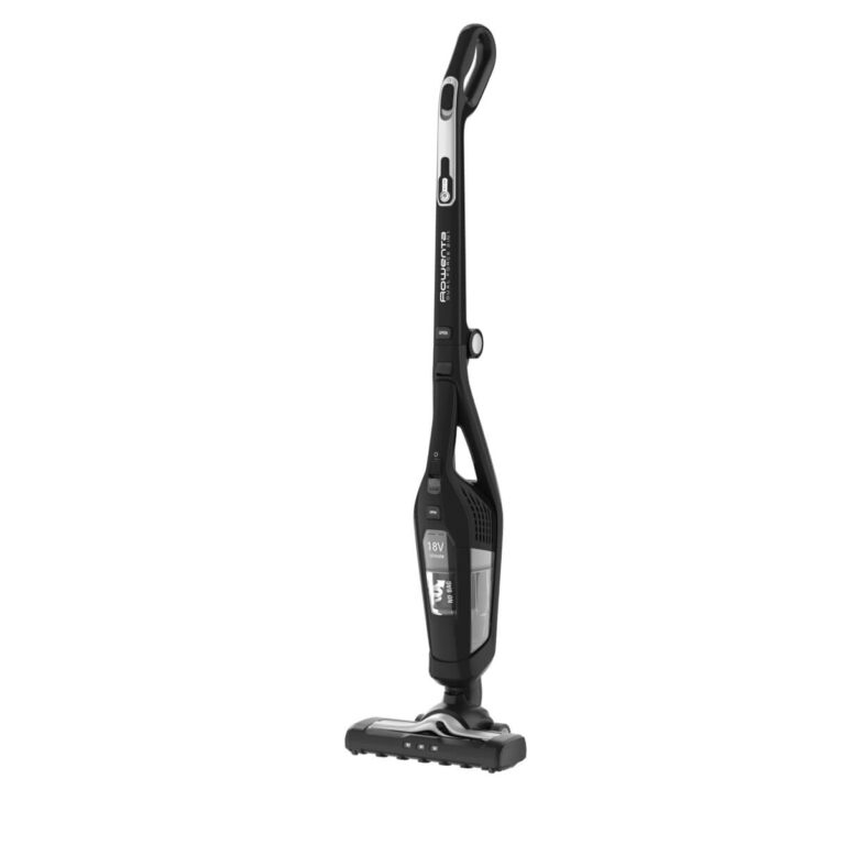 Aspirator vertical Rowenta 2 în 1 Dual Force RH6735WH  autonomie max 45 min  reîncărcare 5 ore  iluminare cu led  pliabil  recipient 0.6L  filtru s