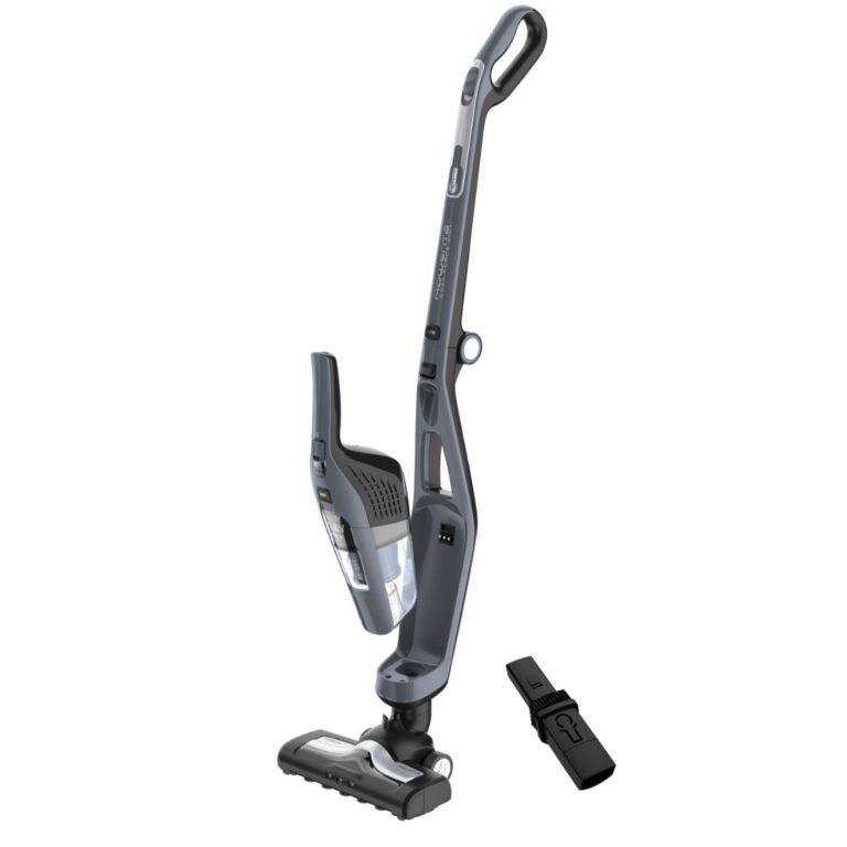 Aspirator vertical Rowenta Dual Force 2 in 1 RH6756WO  48W  21.6V  0.6L  autonomie 45 min  perie de aspirare rotativa  Gri