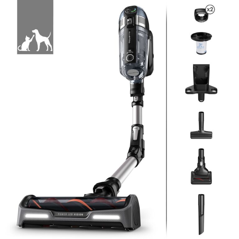 Aspirator vertical Rowenta X-Force Flex 14.60 RH9958WA  200 AW  Smart Control Display  Functie Boost  autonomie 1 ora 10 minute  Negru/gri 