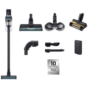 Aspirator vertical Samsung Jet 85 Premium VS20C852FTB/GE, 580 W, Motor Digital Inverter, Mop Spray Spinning Sweeper, Negru/Albastru Aspirator vertical Samsung Jet 85 Premium VS20C852FTB/GE, 580 W, Motor Digital Inverter, Mop Spray Spinning Sweeper, Negru/Albastru