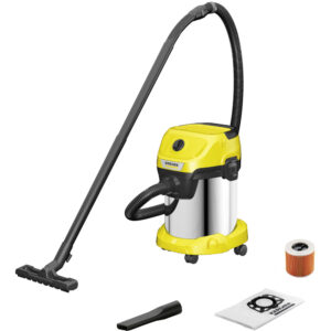 Aspirator umed/uscat Karcher WD 3 S V-17/4/20, 17 l, Functie de suflare, Sac de filtrare fleece, Duza spatii inguste, Galben Aspirator umed/uscat Karcher WD 3 S V-17/4/20, 17 l, Functie de suflare, Sac de filtrare fleece, Duza spatii inguste, Galben