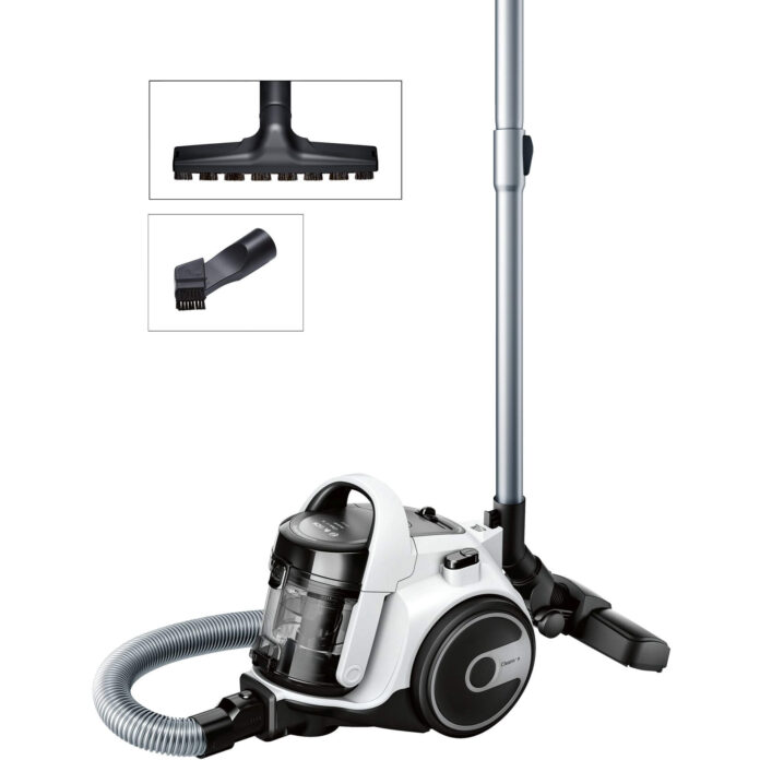 Aspirator fara sac Bosch BGS05A222, 700 W, 1.5 L, 25.4 kWh/an, Tub telescopic, Filtru EPA 12, Perie multifunctionala, Nivel zgomot 78 dB, Lungime cablu 6 m, Alb Aspirator fara sac Bosch BGS05A222, 700 W, 1.5 L, 25.4 kWh/an, Tub telescopic, Filtru EPA 12, Perie multifunctionala, Nivel zgomot 78 dB, Lungime cablu 6 m, Alb