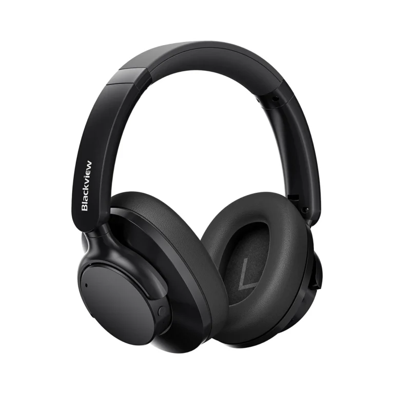 Blackview FitBuds H1, Alb, casti wireless over-ear cu anulare hibrida a zgomotului, 500mAh, Bluetooth 5.4, microfoane ENC, Incarcare rapida, pernute din spuma cu memorie, Control tactil