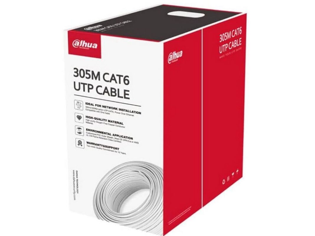 Cablu retea pentru camere IP Dahua, UTP Cat6, cupru OFC, rola 305m, CPR Eca, PoE, PFM923I-6UN-C