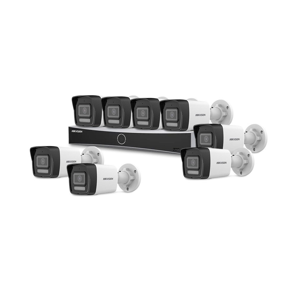 Sistem supraveghere IP exterior basic HikVision KIT-HIK-B8EXT4MP-HL30M-POE, 8 camere, 2 MP, 2.8 mm, IR / lumina alba 30 m, PoE Sistem supraveghere IP exterior basic HikVision KIT-HIK-B8EXT4MP-HL30M-POE, 8 camere, 2 MP, 2.8 mm, IR / lumina alba 30 m, PoE