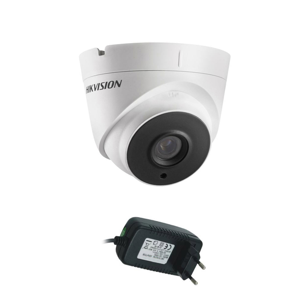 Camera supraveghere Dome Hikvision TurboHD DS-2CE56D0T-IT3F, 2 MP, IR 40 m, 2.8 mm + alimentator Camera supraveghere Dome Hikvision TurboHD DS-2CE56D0T-IT3F, 2 MP, IR 40 m, 2.8 mm + alimentator