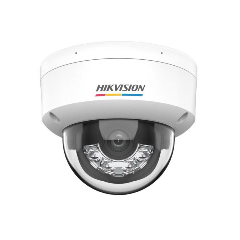 Camera supraveghere IP dome cu iluminare duala Hikvision ColorVu DS-2CD1147G2H-LIU, 4 MP, 4 mm, microfon, IR + lumina alba 30 m, PoE