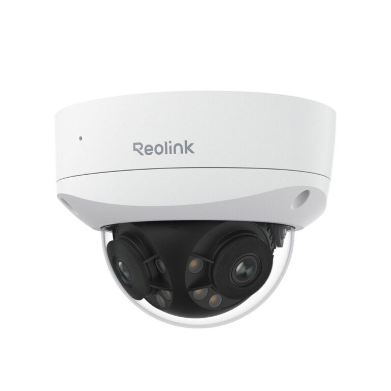 Camera supraveghere IP Dome cu lentila duala Reolink Duo 3V P757, 8+8 MP,  2.8 mm, IR 30 m, 180 grade, microfon si difuzor, night vision color, detectie om/vehicul/animal, timelapse, slot card, sirena, IP67, PoE