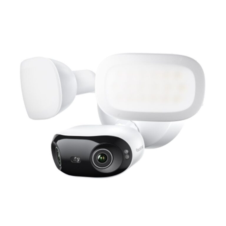 Camera supraveghere panoramica IP exterior cu lentila duala Reolink Elite Pro Floodlight Full Color F760P, 16 MP, 2.8 mm, 180 grade, slot card, lumina alba/IR 30 m, 2800 lumeni, microfon si difuzor, sirena, detectie smart, PoE