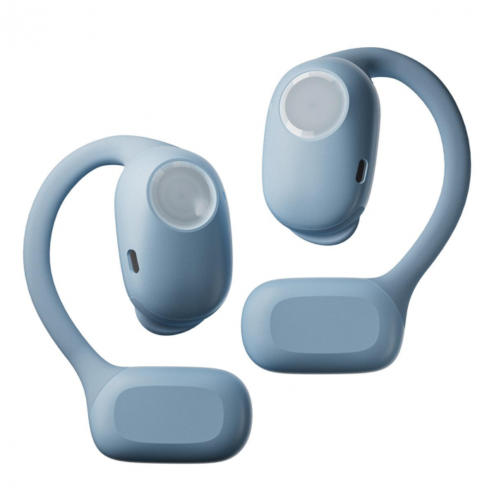 Casti wireless open-ear Blackview AirBuds 100 cu cutie de incarcare 500mAh, Bluetooth 5.3, Ice Blue