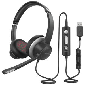 Casti Call Center Mpow HC6, USB, Jack 3.5 mm, Negru Casti Call Center Mpow HC6, USB, Jack 3.5 mm, Negru