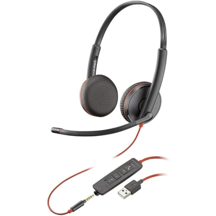Casti Call Center Plantronics Blackwire 3225 USB, Negru