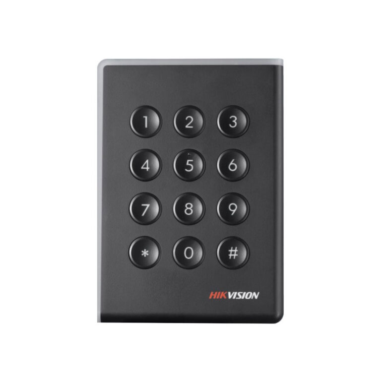 Cititor de proximitate RFID cu tastatura Hikvision DS-K1108AMK, Wiegand, Mifare, 13.56 MHz, cod PIN, interior/exterior