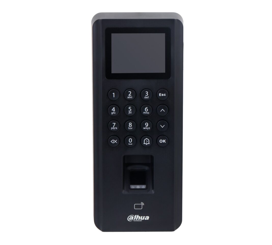 Cititor de proximitate stand-alone WiFi, Amprenta + Card Mifare 13.56KHz, 30.000 utilizatori, PoE, Alarma 1/1, Dahua ASI2212J-PW