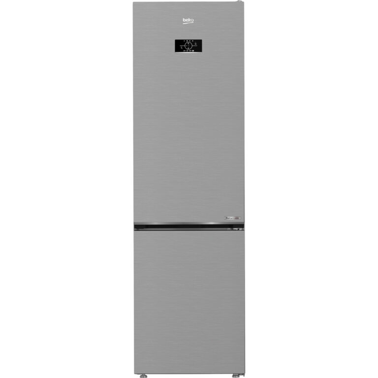 Combina frigorifica Beko B5RCNA406HXB1, 355 l, No Frost, AeroFlow, HarvestFresh, MaxStore, H 203,5 cm, Metal Look, Clasa C
