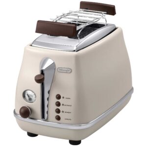 Prajitor de paine DeLonghi Icona Vintage CTOV2103.BG, 900 W, 2 felii de paine, Bej Prajitor de paine DeLonghi Icona Vintage CTOV2103.BG, 900 W, 2 felii de paine, Bej