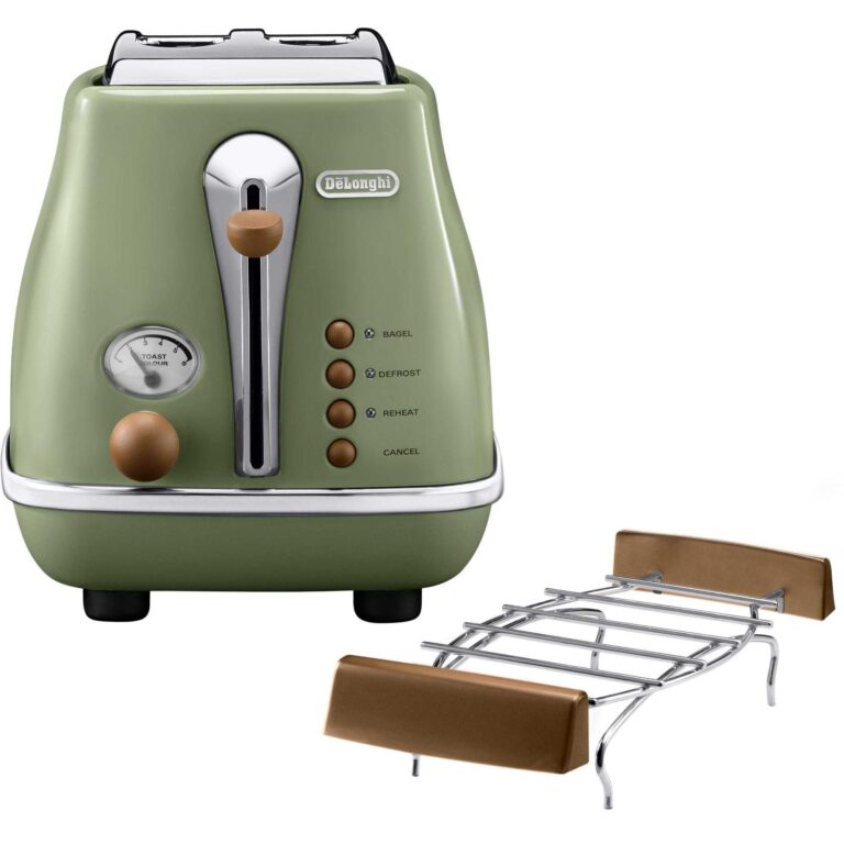 Prajitor de paine DeLonghi Icona Vintage CTOV2103.GR, 900 W, 2 felii, Verde