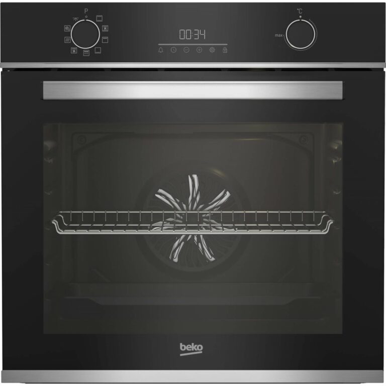 Cuptor incorporabil Beko BBIE13301XMP, Multifunctional, 72 l, Autocuratare pirolitica, Grill, Timer, AeroPerfect, RecycledNet, Negru, Clasa A