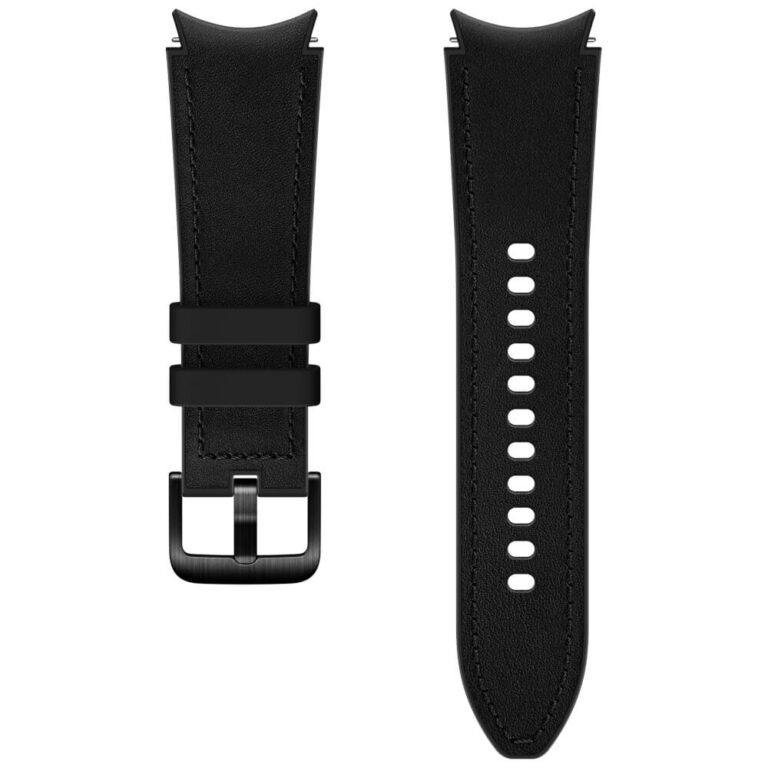 Galaxy Watch Classic Hybrid Leather Band pentru Samsung Galaxy Watch4, 20mm, S/M, Negru