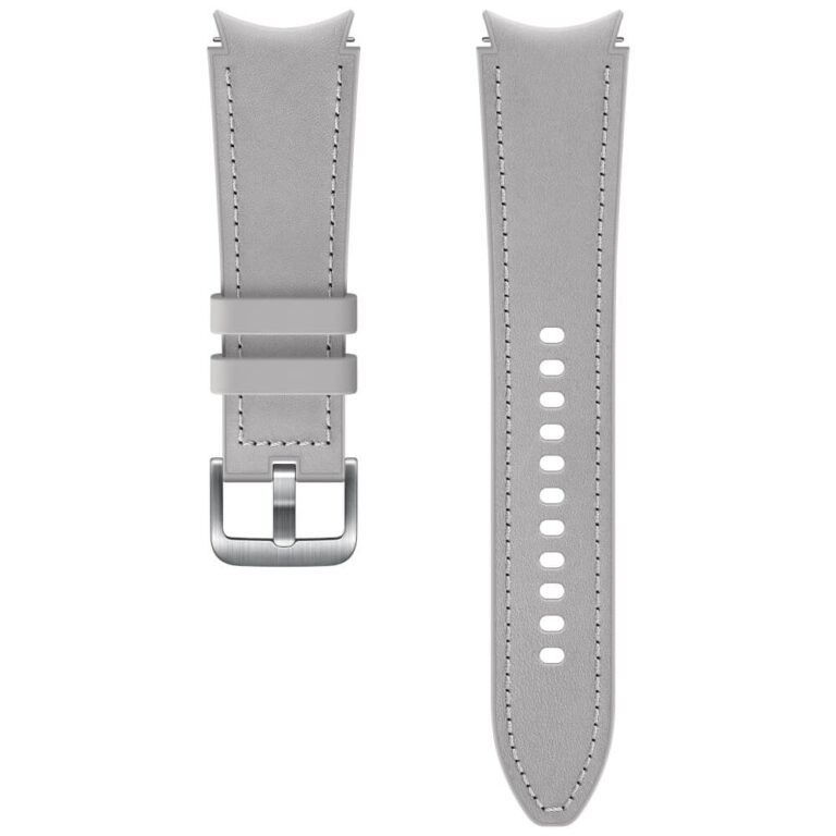 Galaxy Watch Classic Hybrid Leather Band pentru Samsung Galaxy Watch4, 20mm, M/L, Argintiu