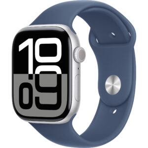 Apple Watch Series 10 , GPS, 46mm Silver Aluminium Case, Sport Band, Denim, S/M Apple Watch Series 10 , GPS, 46mm Silver Aluminium Case, Sport Band, Denim, S/M