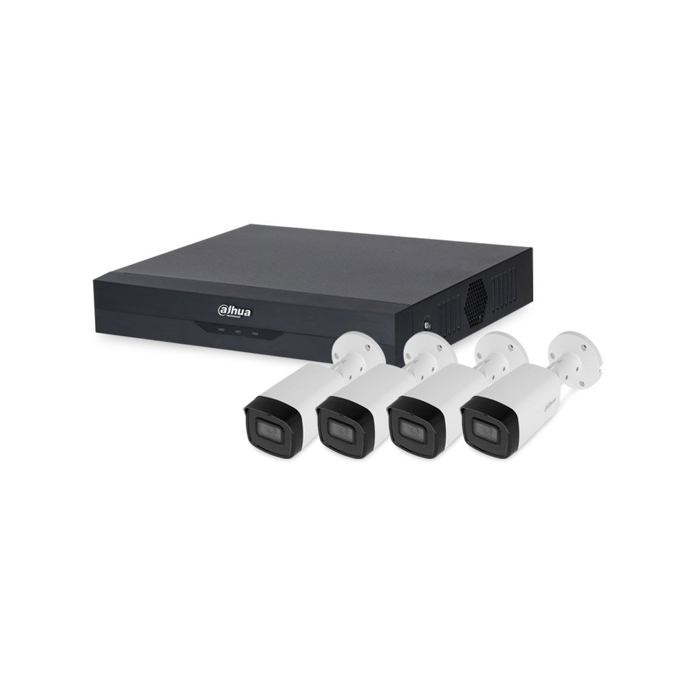 Sistem supraveghere exterior basic Dahua DH-B4EXTIR80M-A, 4 camere, 2 MP, IR 80 m, 3.6 mm, microfon Sistem supraveghere exterior basic Dahua DH-B4EXTIR80M-A, 4 camere, 2 MP, IR 80 m, 3.6 mm, microfon