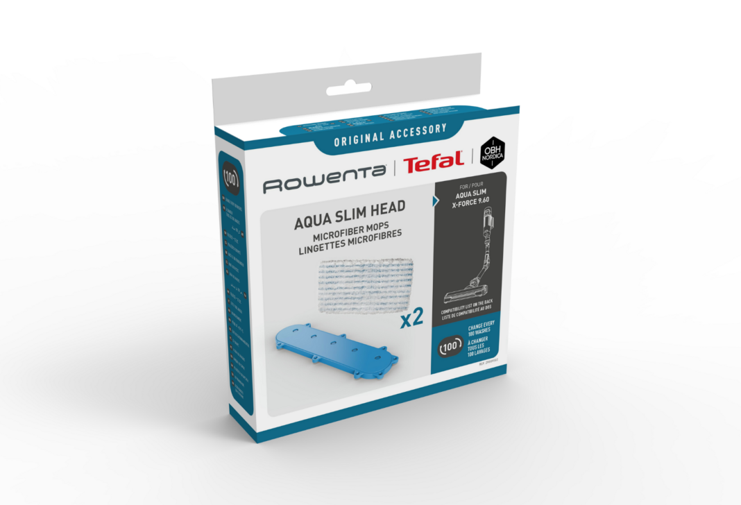 Kit 2 mopuri din microfibra Rowenta ZR009502  compatibile cu capul de aspirare Aqua Slim al aspiratorului vertical Rowenta X-Force Flex 9.60  seriile