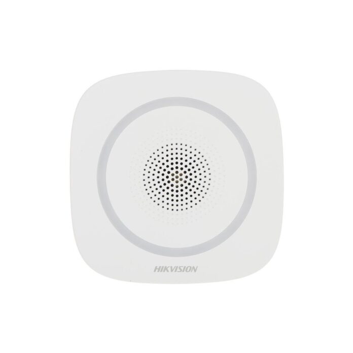 Sirena stroboscopica wireless de interior Hikvision AX PRO DS-PS1-I-WE-R, protocol Tri-X, RF 1600 m, 110 dB, 868 MHz, LED Rosu