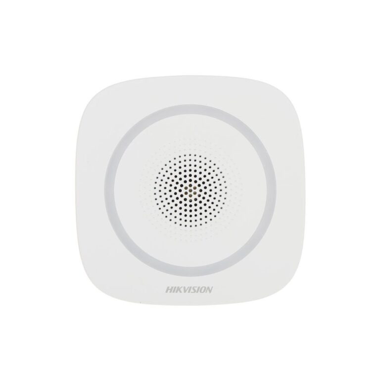 Sirena stroboscopica wireless de interior Hikvision AX PRO DS-PS1-I-WE-R, protocol Tri-X, RF 1600 m, 110 dB, 868 MHz, LED Rosu