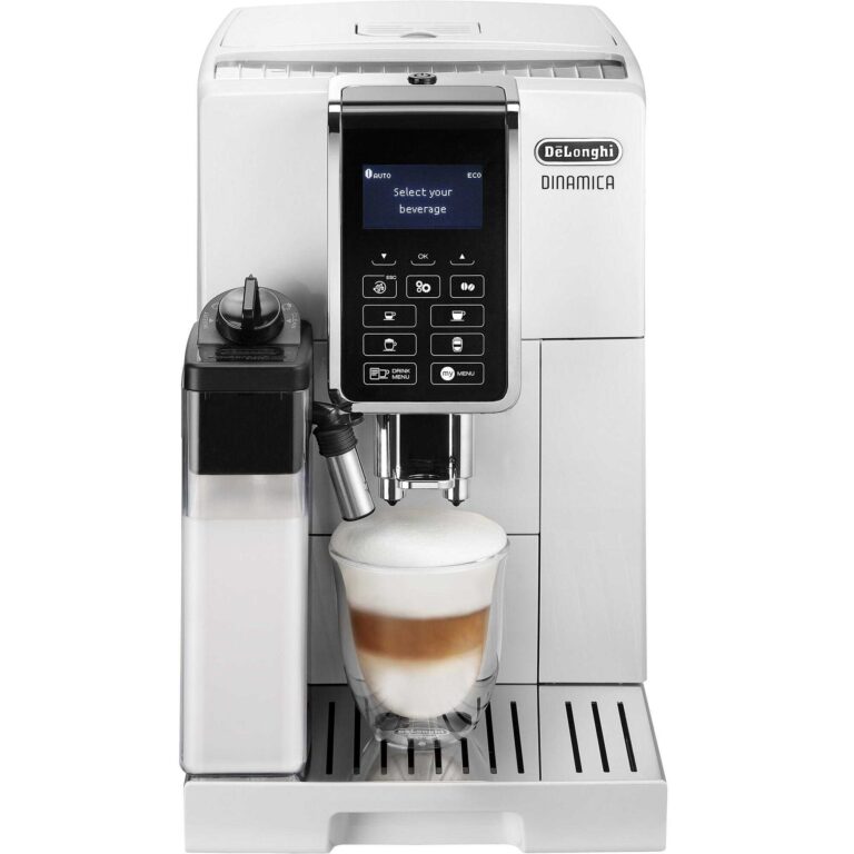 Espressor automat DeLonghi Dinamica ECAM 350.55.W, 1450 W, 1.8 L, 15 bar, Alb